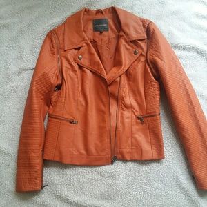NWOT zip up leather jacket